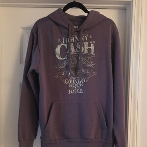 Grey Johnny Cash Graphic Hoodie